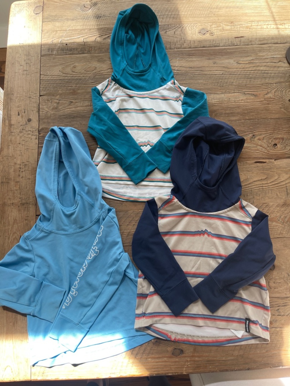 3 Patagonia 12-18month Kids Hooded Long-Sleeve Sun shirts  EUC